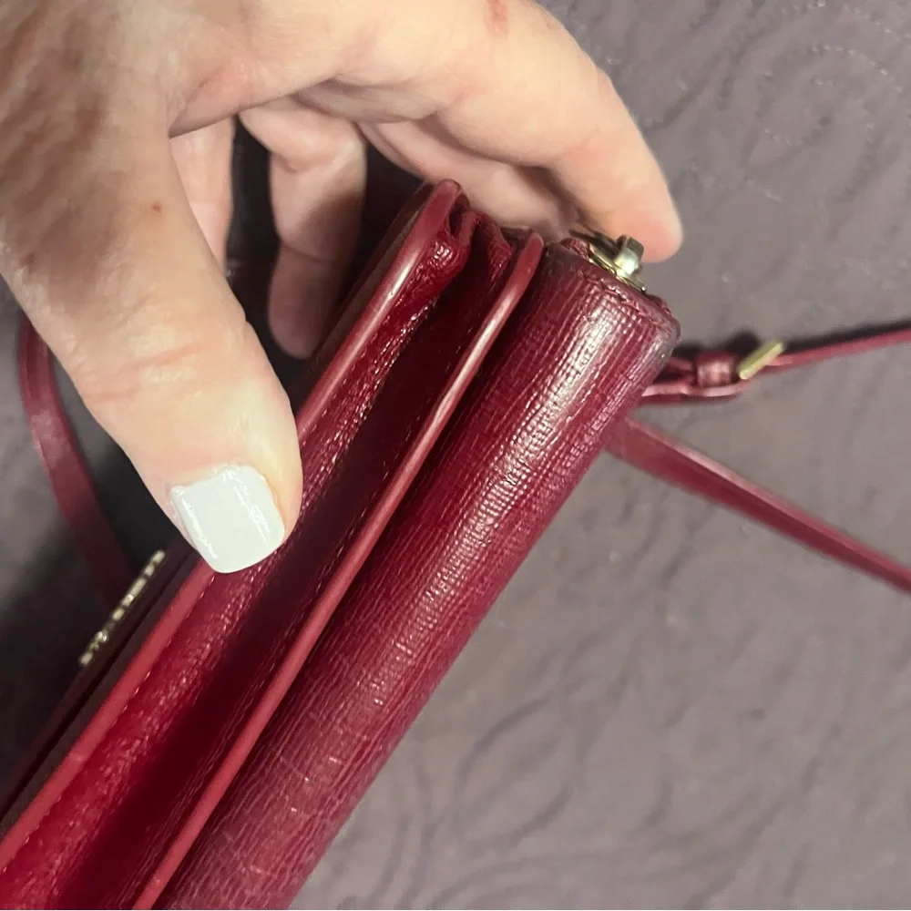 FURLA Riva/shoulder bag/leather/RED/solid color - Picture 7 of 9